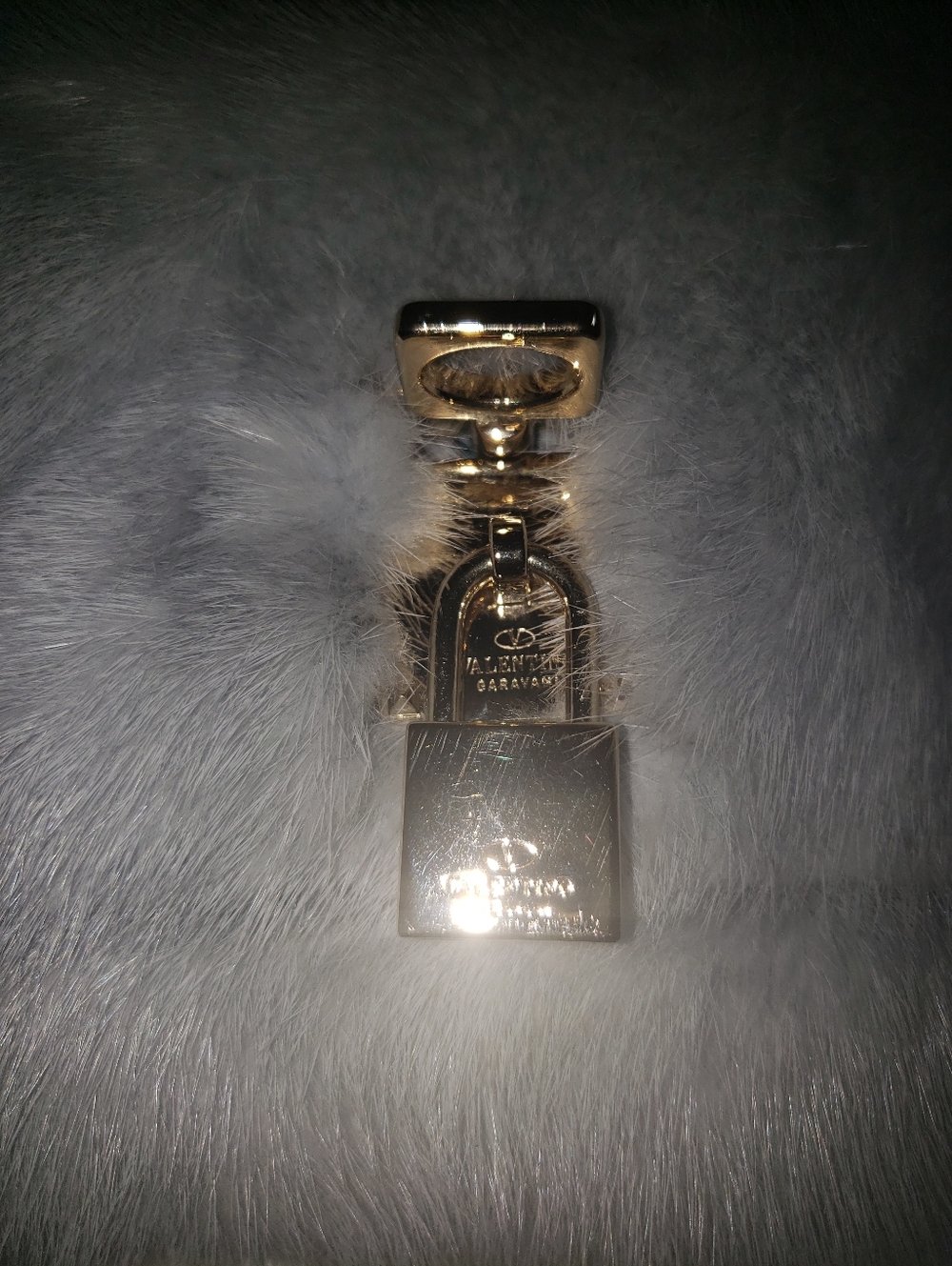 Nwot Valentino Genuine Mink Fur Sky Blue Silver Hardware Lock Mini Baguette